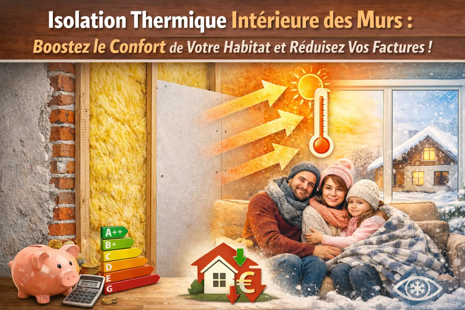 Isolation thermique intérieure des murs avec pose d’isolant et pare-vapeur pour améliorer le confort thermique et réduire les factures d’énergie